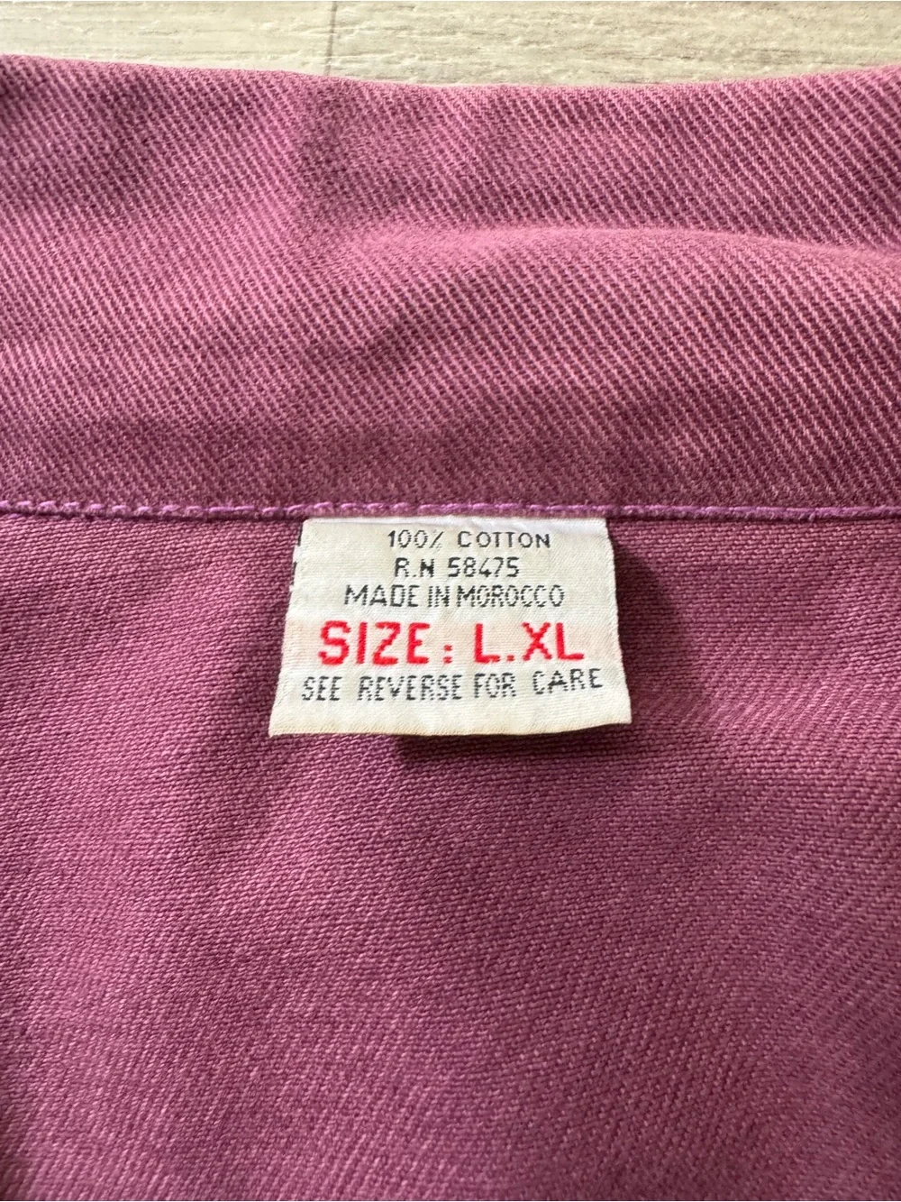 Vintage Overdyed Burgundy Purple Denim Trucker Jacket 100% Cotton Size L/XL